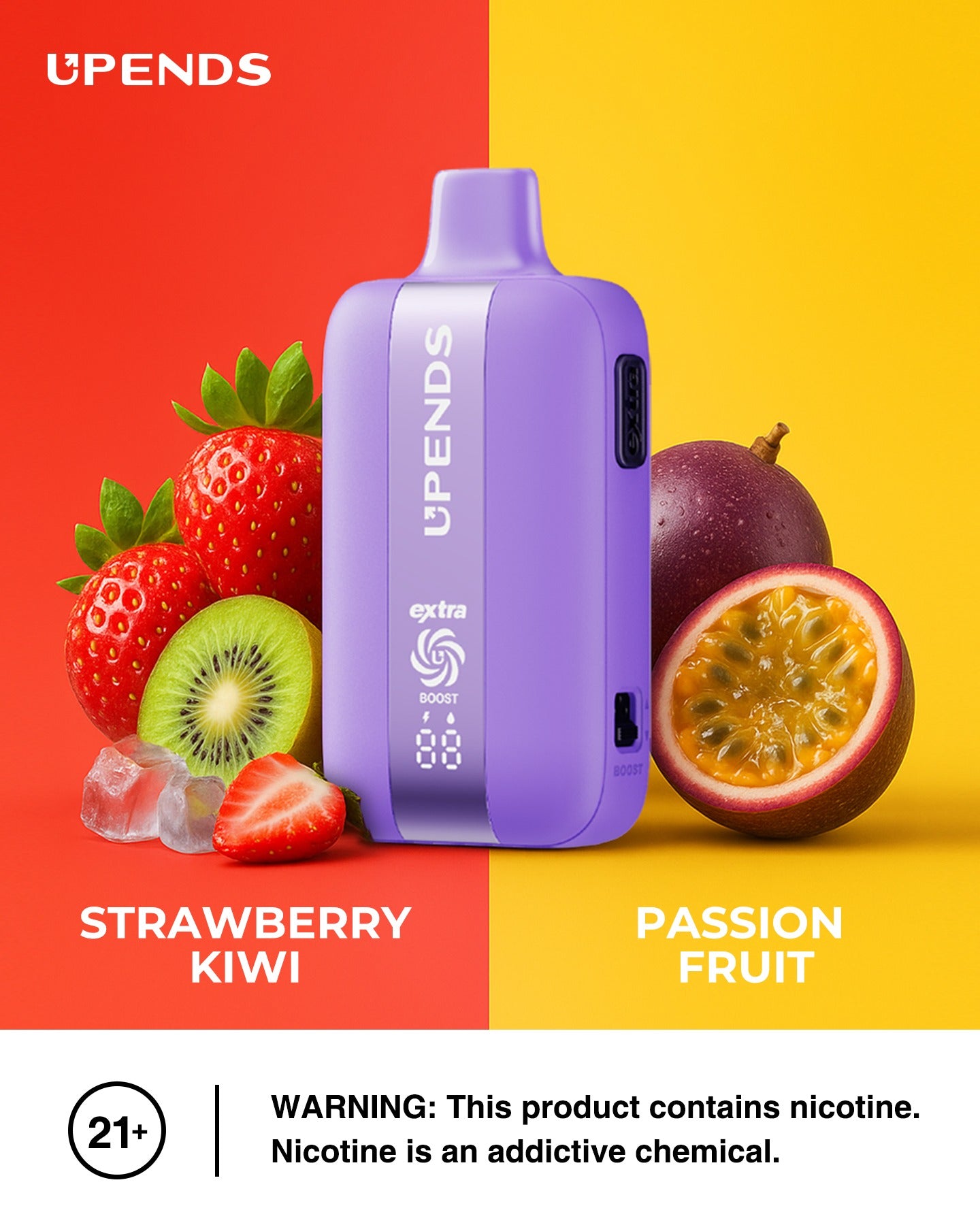 UPENDS UP7 – 35 000 Zaciągnięć, Podwójny Smak, Strawberry Kiwi + Passionfruit