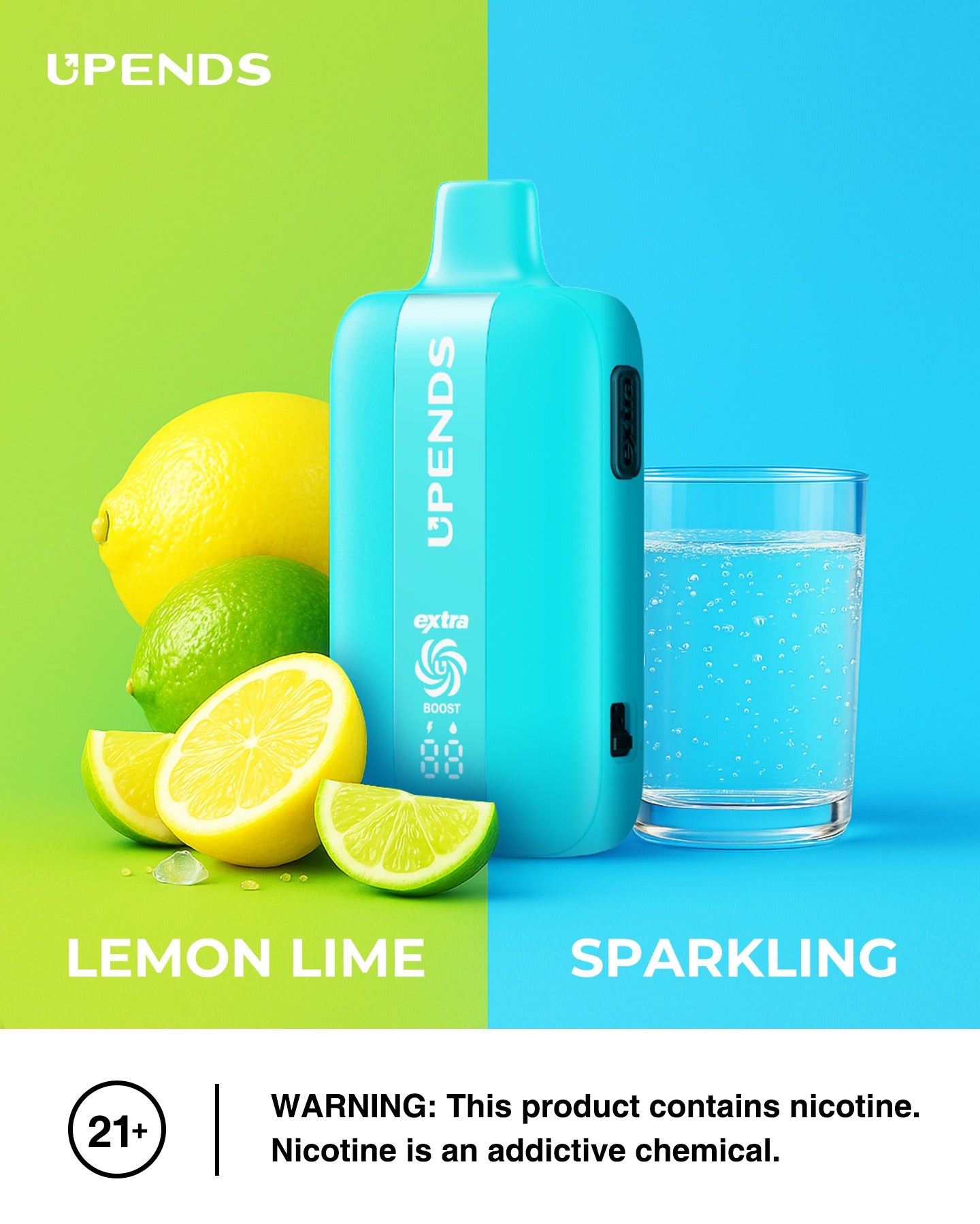 UPENDS UP7 – 35 000 Zaciągnięć, Podwójny Smak, Lemon Lime + Sparkling